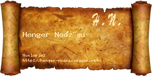 Henger Noémi névjegykártya